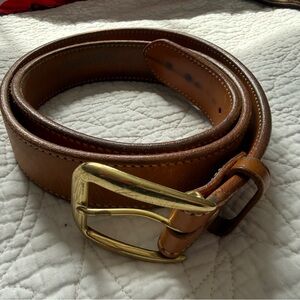 Galco Classic Brown Leather Men's Belt with Gold Buckle, used condition 44 inch